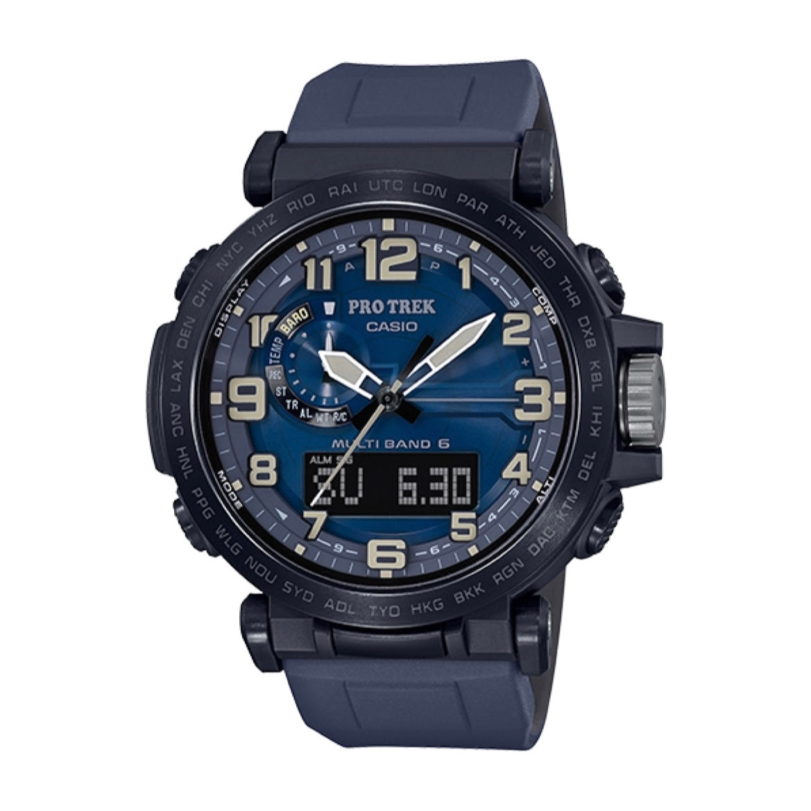CASIO-PRO-TREK-MONTRE-HOMME-BLEU-JAUNE-WATCH-MEN-BLUE-YELLOW