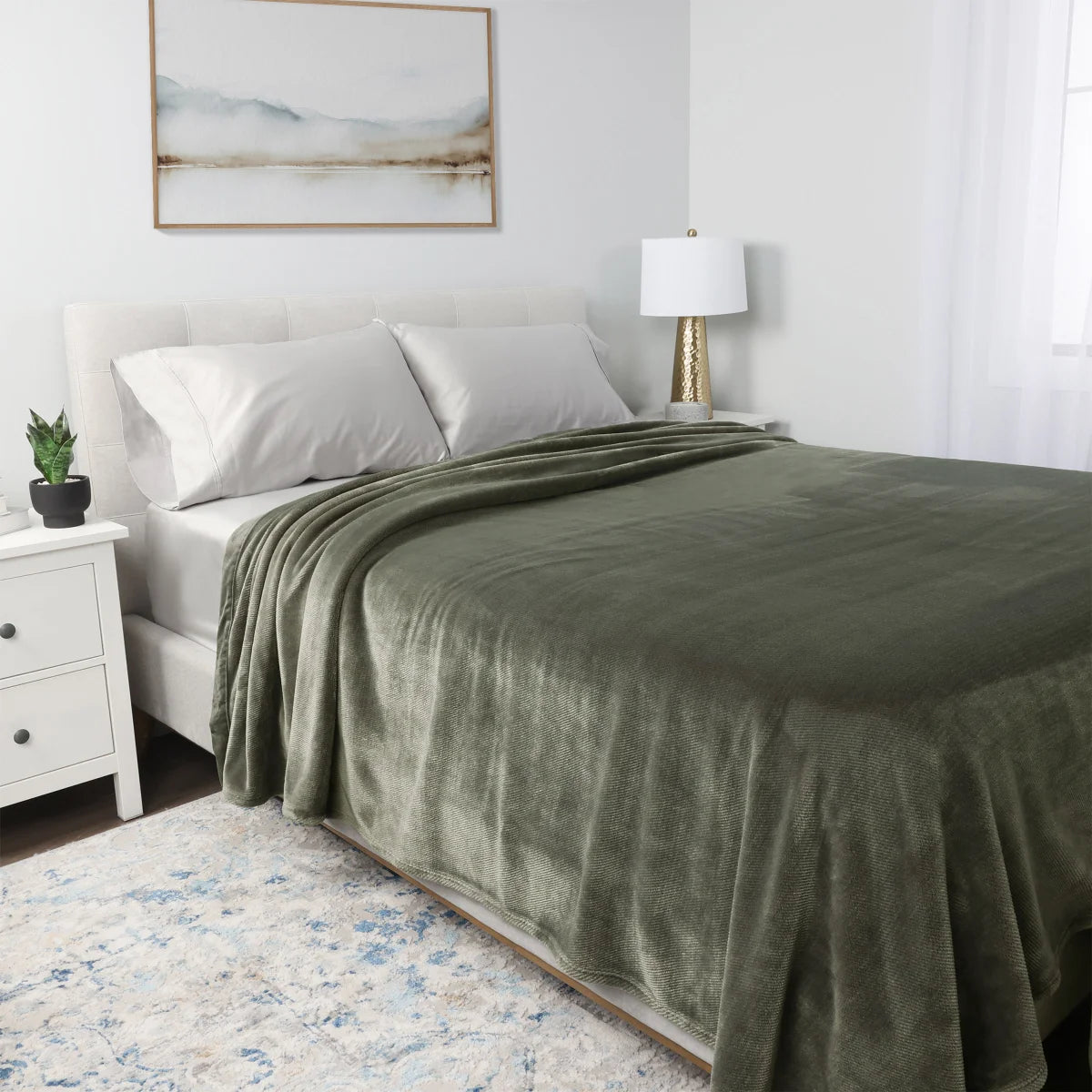 KIRKLAND - Couverture Douce Signature-plush-blanket-green-vert-costco-1725729