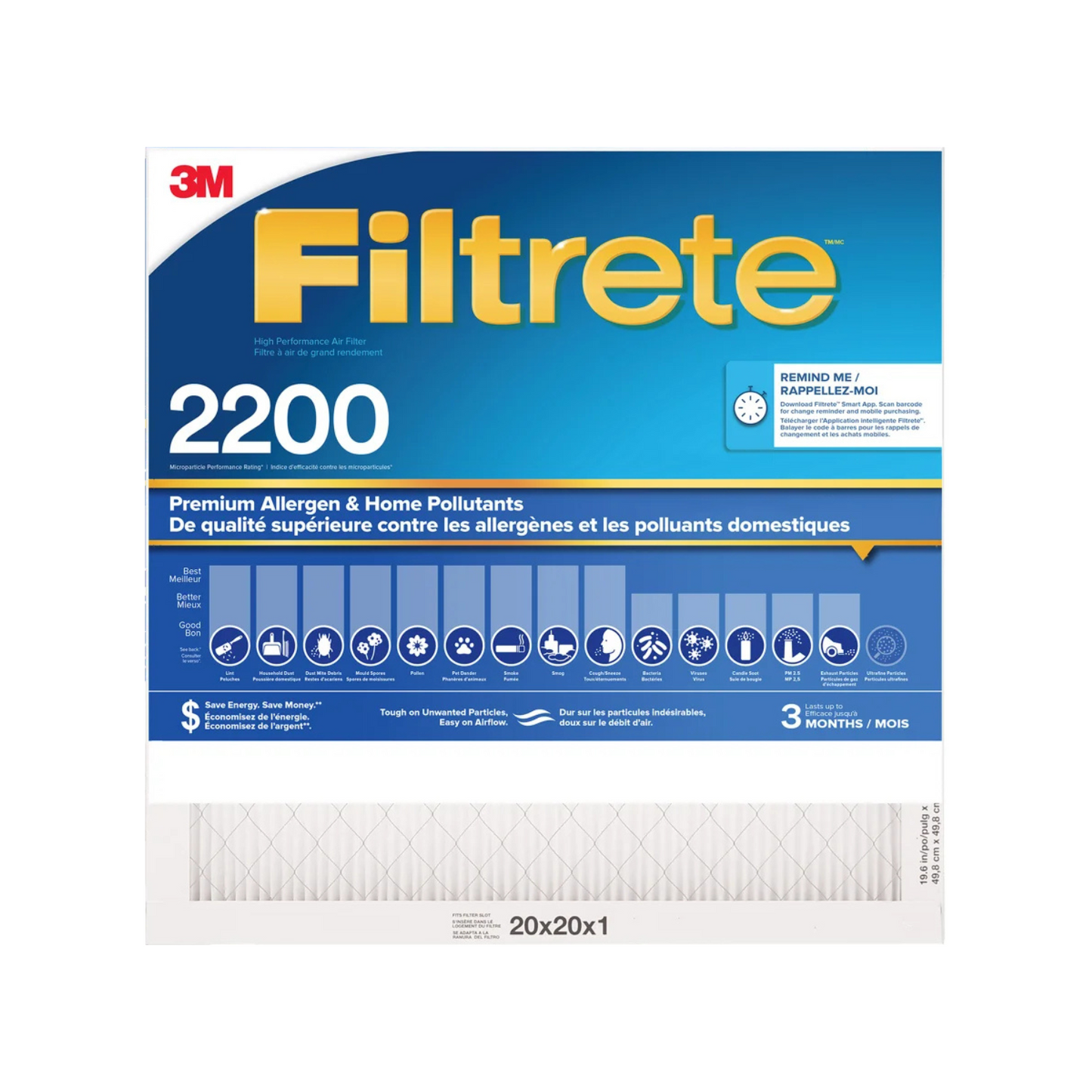 3M FILTRETE - Filtre à Air Grand Rendement MPR 2200-high-performance-air-filter-costco-1749154