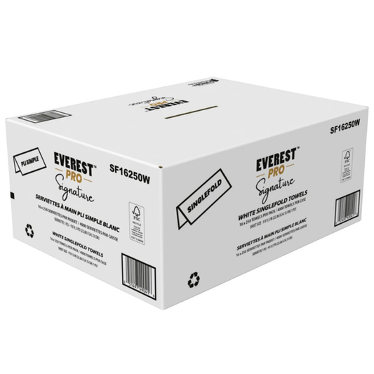 EVEREST PRO - 16 Paquets de Serviettes à Main Pli Simple Blanc Signature=pack-white-singlefold-towel-hand-costco-1944770-2