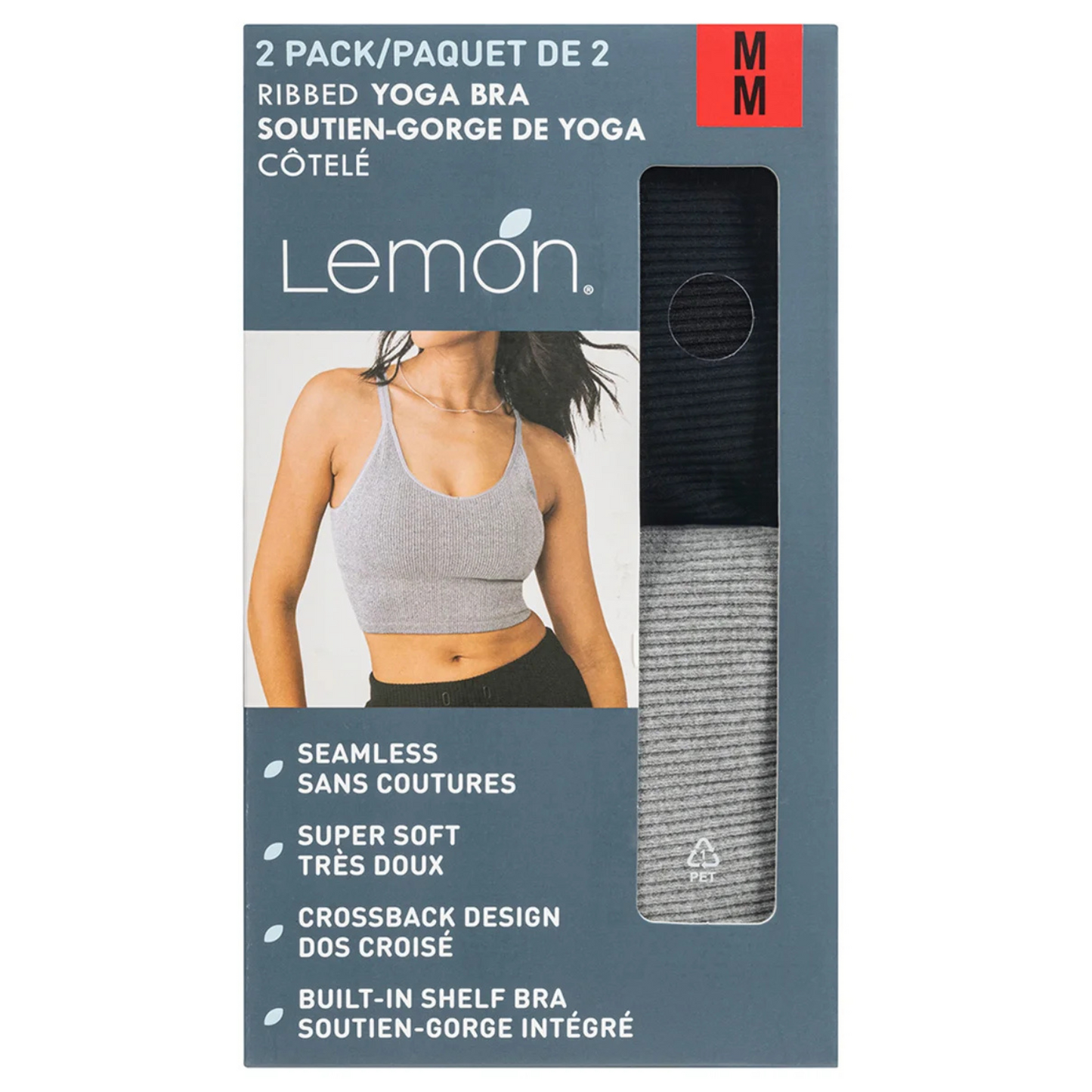 LEMON - Paquet de 2 Soutiens-Gorge de Yoga Côtelé-ribbed-yoga-bra-pack-costco-2843810-grey-gris-noir-black-8