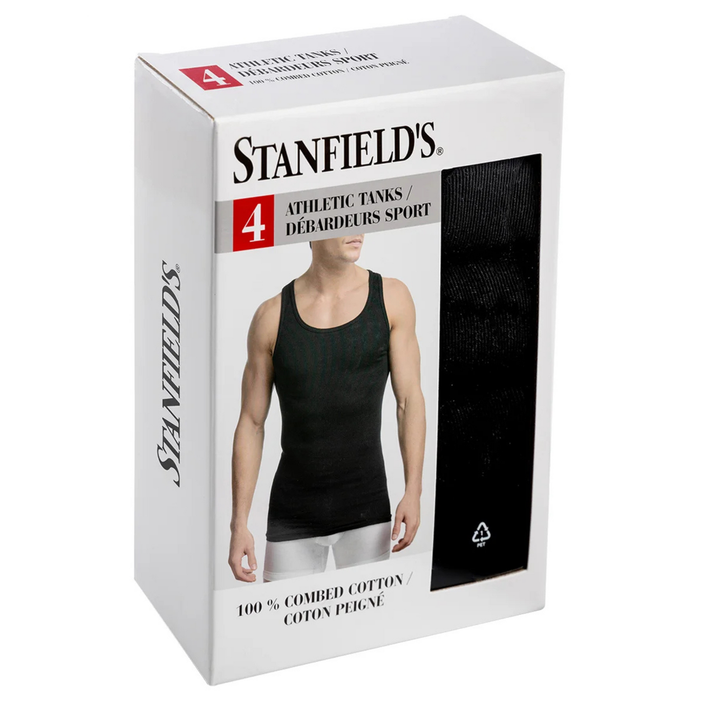 STANFIELD'S - Paquet de 4 Débardeurs Sport pour Homme-pack-athletic-tanks-men's-costco-1564853-black-noir
