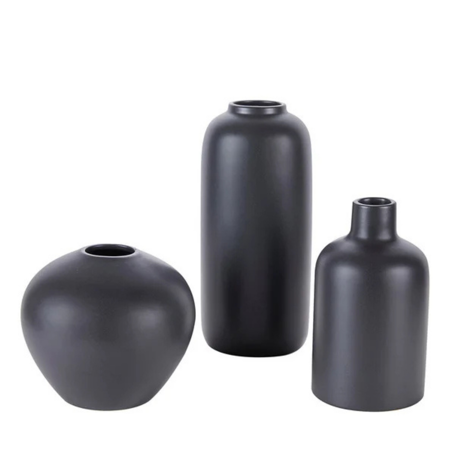 VCNY - Ensemble de 3 Vases en Grès-stoneware-vases-costco-1796133-noir-black