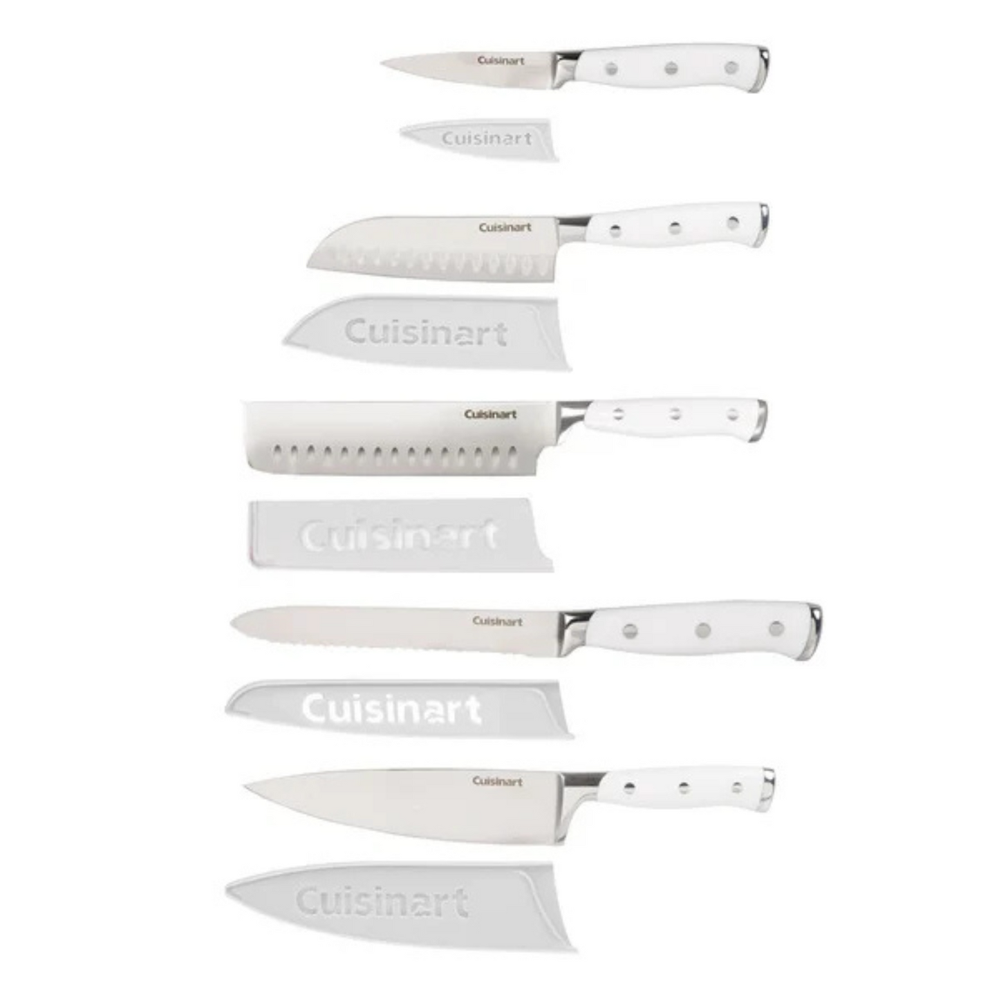 CUISINART - Ensemble de 5 Couteaux avec Fourreau-piece-knife-set-with-blade-guards-costco-1826602-v505130-white-blanc