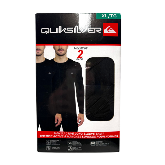 QUIKSILVER - Paquet de 2 Chandails Actifs à Manches Longues pour Homme-men's-active-long-sleeve-shirt-costco-1376873-noir-black