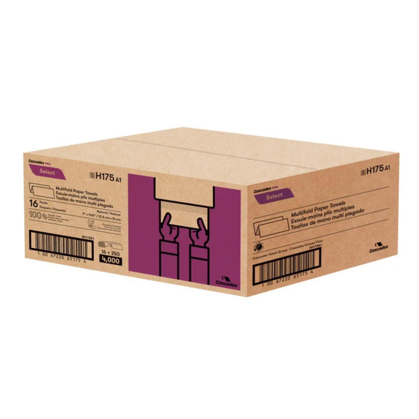 CASCADE PRO - 16 Paquets de Papiers Essuie-Mains à Plis Multiples-multifold paper-towels-pack-costco-1263458-2