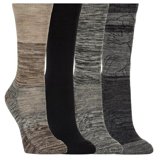 KIRKLAND SIGNATURE - 4 Paires de Chaussette Mi-Mollet pour Femme-ladies-crew-sock-costco-merinos-7771045-gris-grey