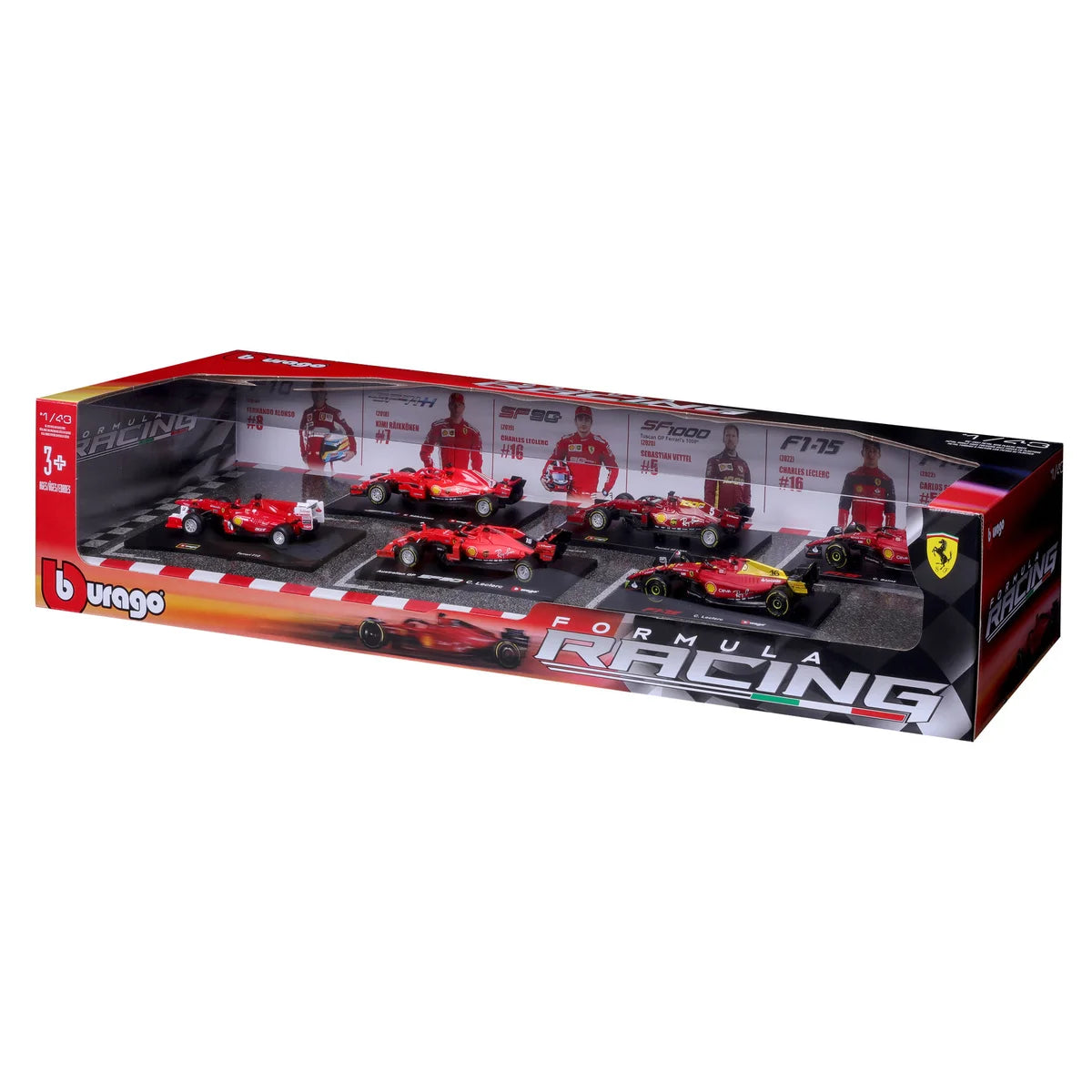 BURAGO - Ensemble de 6 Voitures de Course Formula 1 Ferrari-CAST-cars-race-costco-1601290-2