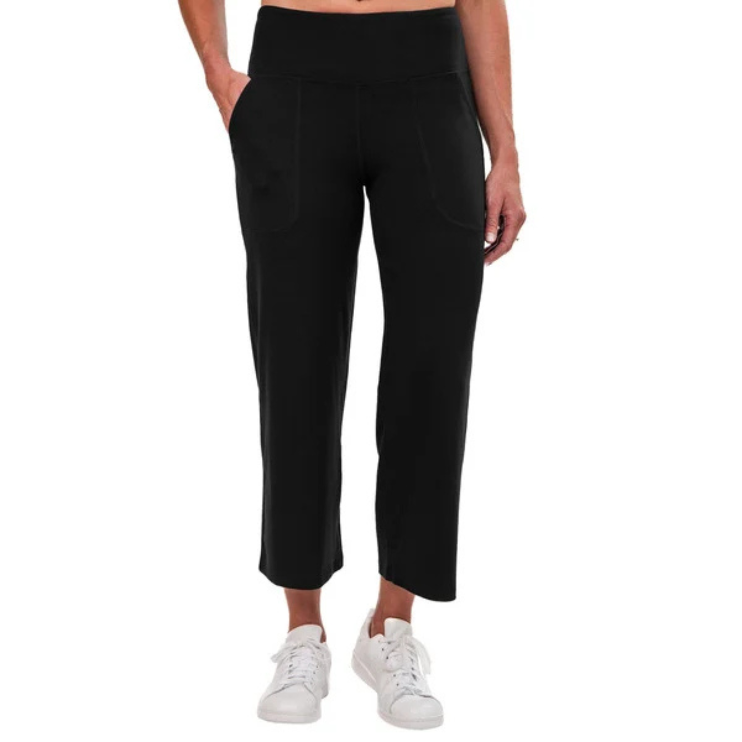 TUFF VEDA - Pantalon Court à Jambe Large pour Femme-CROP-PANTS-WIDE-LEG-WOMEN'S-COSTCO-1859680-NOIR-BLACK