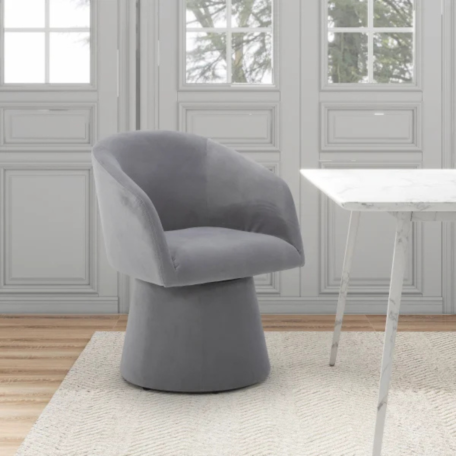 AIDEN & IVY - Chaise Pivotante en Tissu-fabric-swivel-chair-costco-1752724-gris-grey-5