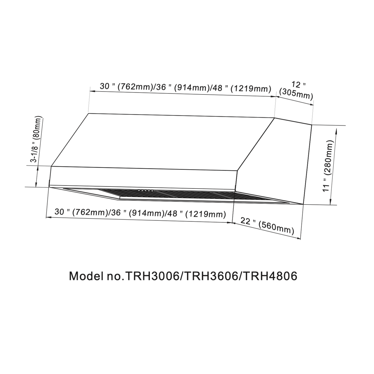 THOR KITCHEN - Hotte de Cuisine Sous-Armoire de 48 po *Boite Ouverte*-48” Under Cabinet Range Hood in Stainless Steel with 1200 CFM-thr4806-5