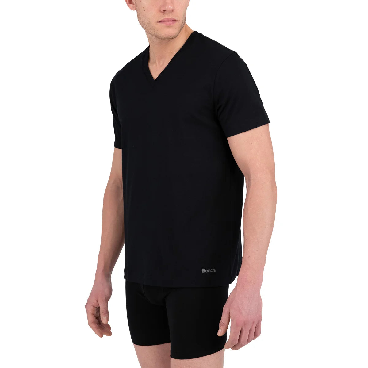 BENCH - Paquet de 4 T-Shirt à Col en V pour Homme-men's-v-ceck-t-shirts-pack-costco-1377770-black-noir-2