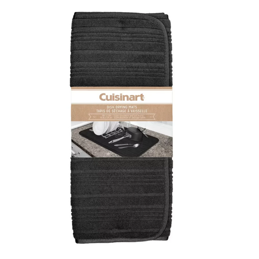 CUISINART – Tapis de séchage pour vaisselle noir de 18 × 24 po | CUISINART – Black dish drying mat, 18 × 24 in