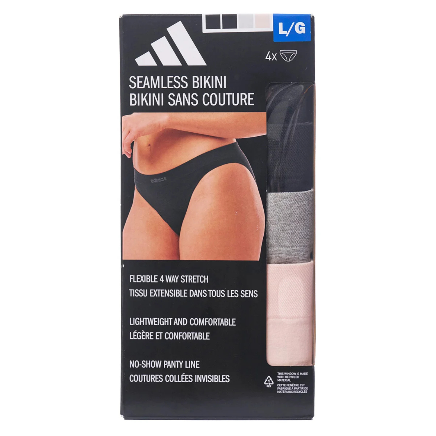 ADIDAS - Paquet de 4 Culottes Bikini Sans Couture pour Femme-pack-seamless-women's-costco-9331002-black-noir