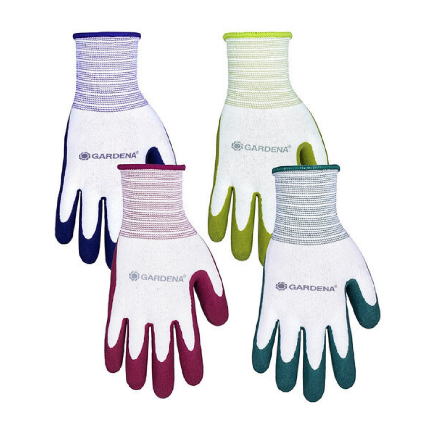 GARDENA - 14 Paires de Gants Polyvalents-pairs-multipurposegloves-pack-paquet-costco-1852515-rose-bleu-violet-vert-green-purple-pink-blue