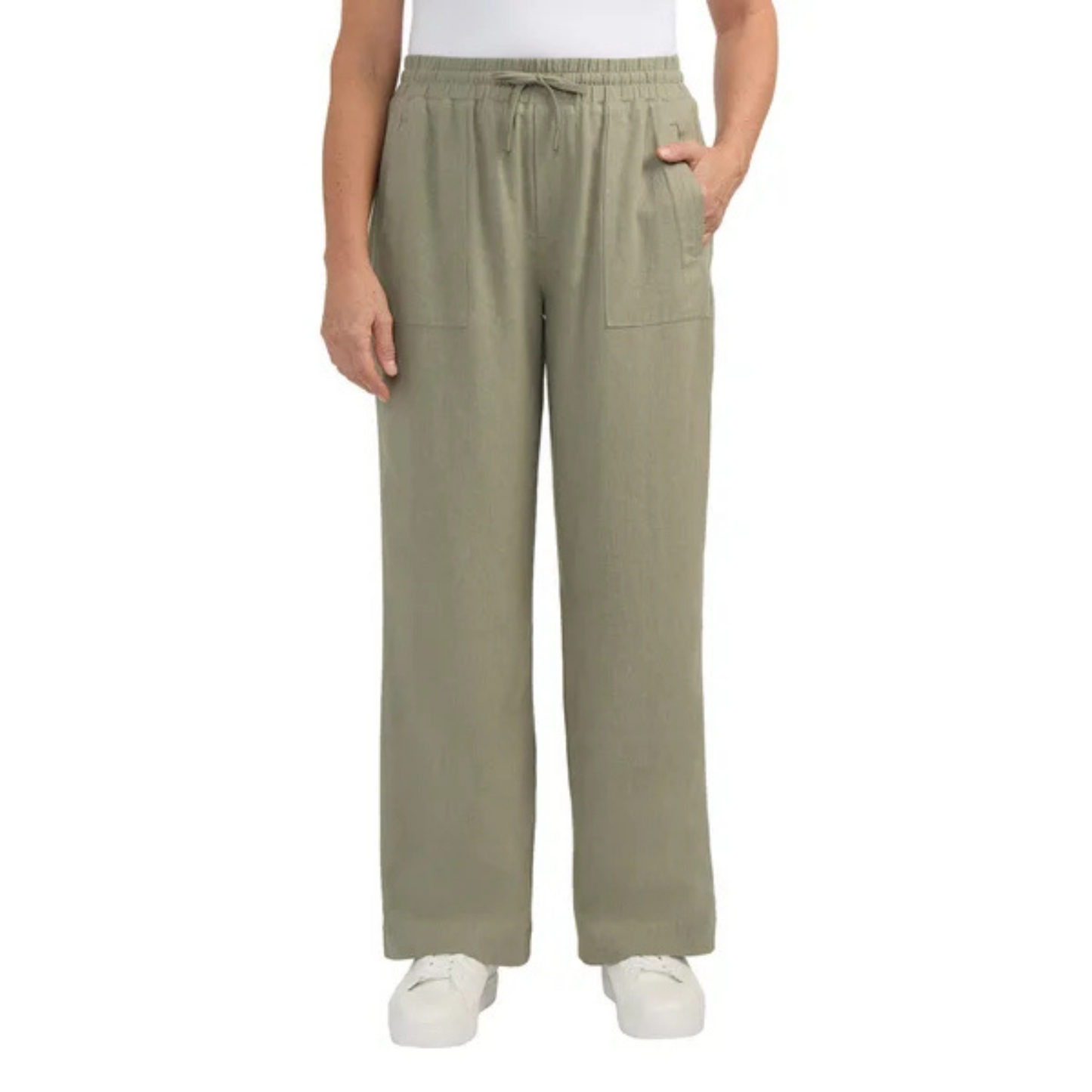 FRANK. BY FRANK AND OAK - Pantalon pour Femme-WOMEN'S-PANT-LINEN-LIN-VERT-GREEN