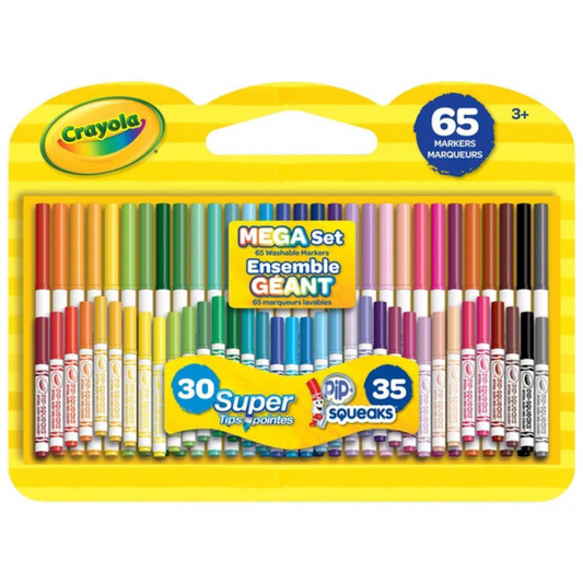 CRAYOLA - Ensemble Géant de 65 Marqueurs Lavables-mega-set-washable-markers