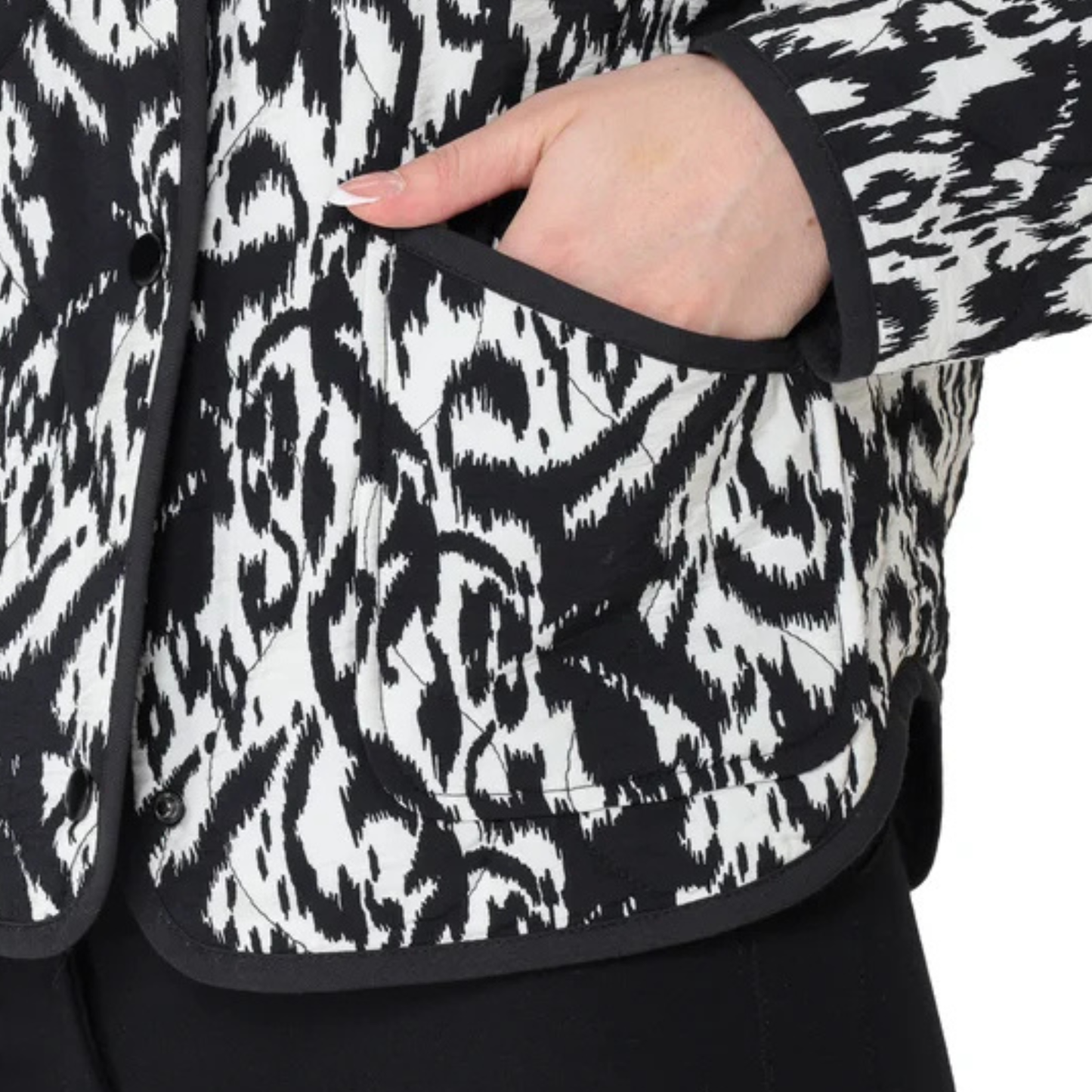 TAHARI - Veste Matelassée pour Femme-Womens-quilted-jacket-Noir-Blanc-Black-White-1952292-1971967