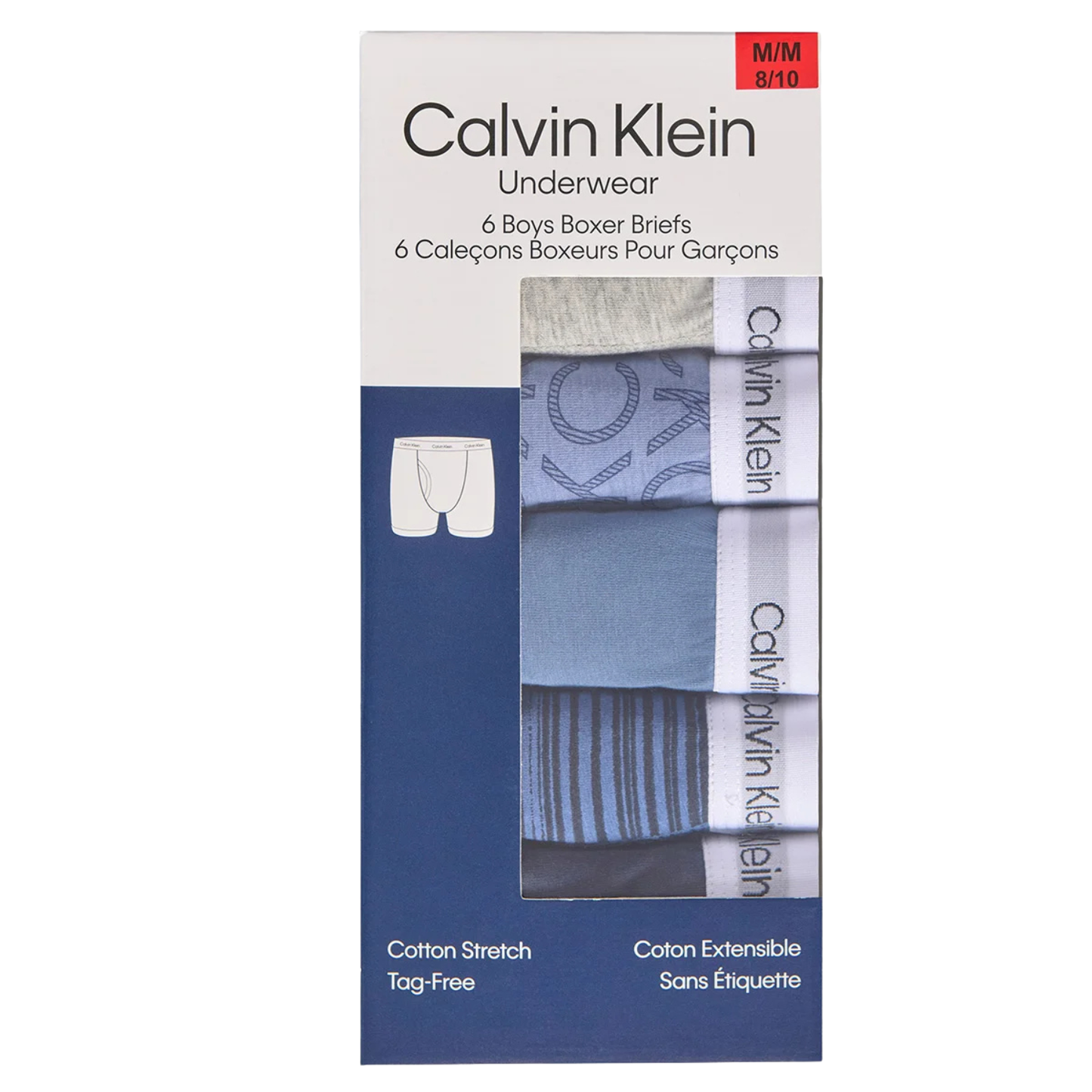 CALVIN KLEIN - Paquet de 6 Caleçons pour Garçon-Boys-Boxer-Briefs-6-pack-Bleu-Blue-1923772-1942435