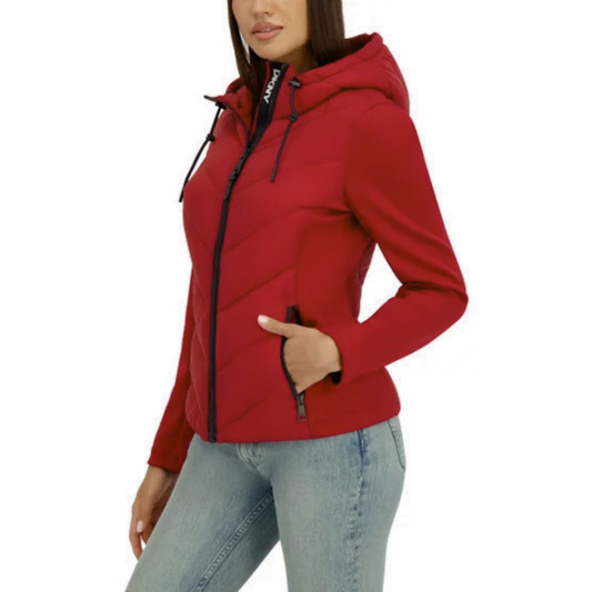 DKNY - Manteau en Matériaux Mixte pour Femme-Womens-Mixed-Media-Jacket-1137700-1950782-Rouge-Red