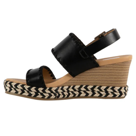 DV BY DOLCE VITA - Sandales Talon Compensé pour Femme-Womens-Wedge-Sandal-Noir-Beige-Black-1108218-1104497