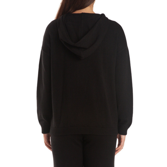 LAZYPANTS - Chandail à Capuchon en tricot pour Femme-Womens-Knit-Hoodie-Noir-Black-1947900