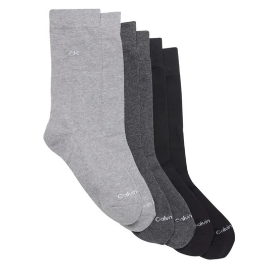 CALVIN KLEIN - 6 Paires de Chaussettes Habillées pour Homme-Mens-6-Pair-Dress-Socks-Noir-Gris-Black-Grey-1915543-1936538