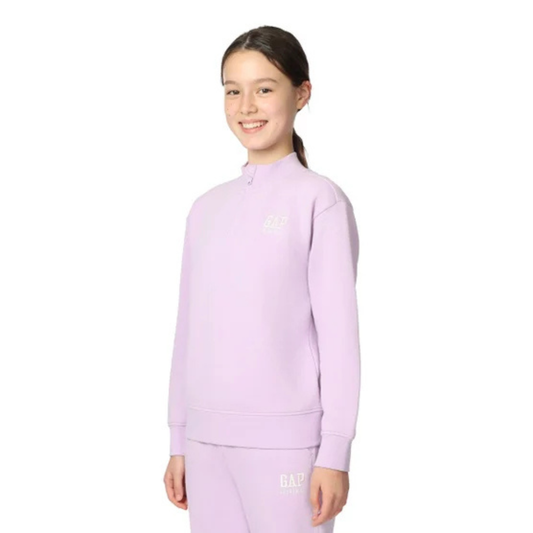 GAP KIDS - Chandail à Glissière 1/4 pour Fille-Girls-Fleece-1/4-Zip-Mauve-Purple-1737733- 1923614
