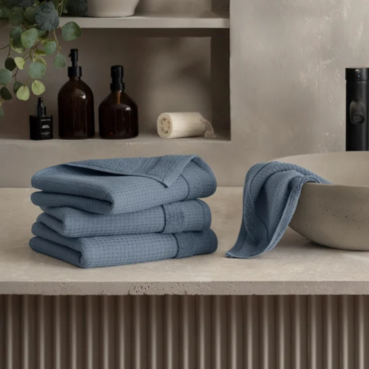 WELHOME - Paquet de 4 Serviettes à Main-4-pack-hand-towels-Bleu-Blue-1996328-1994082