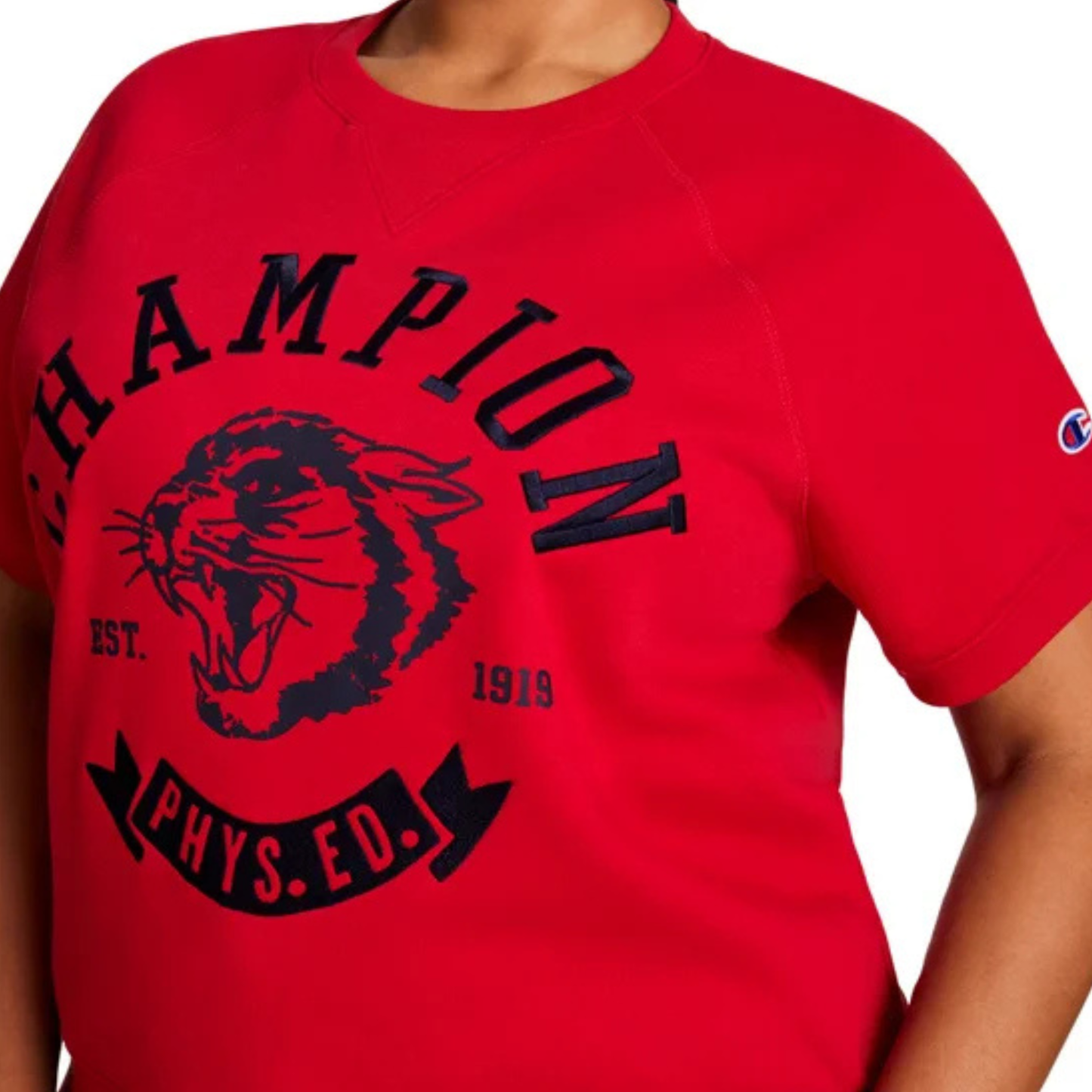 CHAMPION - Chandail à Manches Courtes en Molleton pour Femme-Womens-Short-sleeve-fleece-sweater-Rouge-Red-1966803-1995644