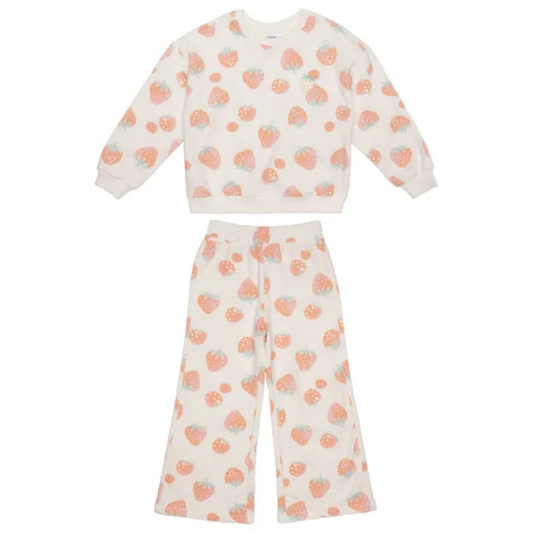 PEKKLE - Ensemble 2 Pièces pour Fille-Girls-2-piece-jogger-set-Blanc-crème-Fraise-white-cream-strawberry-1168899-1981678