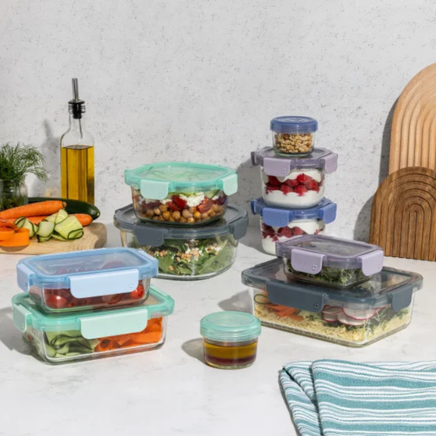 ELLO - Ensemble de 10 Contenants en Verre Color Lock-Glass-Container-set-1969922