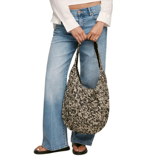 BANANA REPUBLIC - Sac Fourre-Tout en Raphia-Raffia-tote-bag-Noir-Blanc-black-white-1966925-1041704