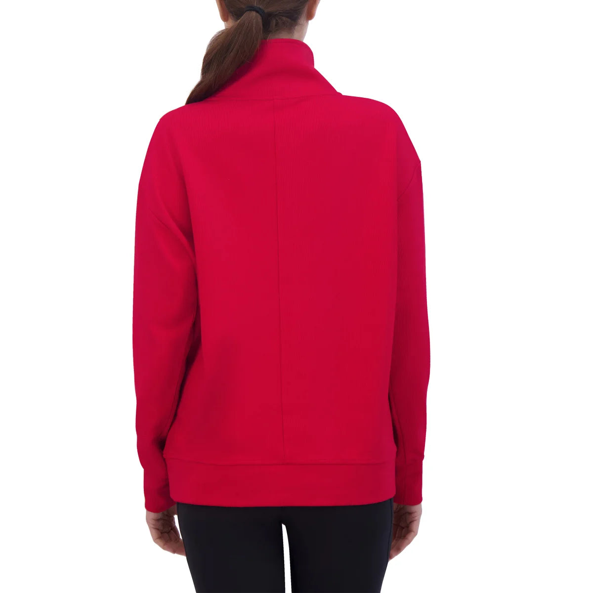 GAIAM - Chandail Côtelé à Fermeture à Glissière un Quart pour Femme-women's-quarter-zip-pullover-ribbed-costco-1816100-red-rouge-2