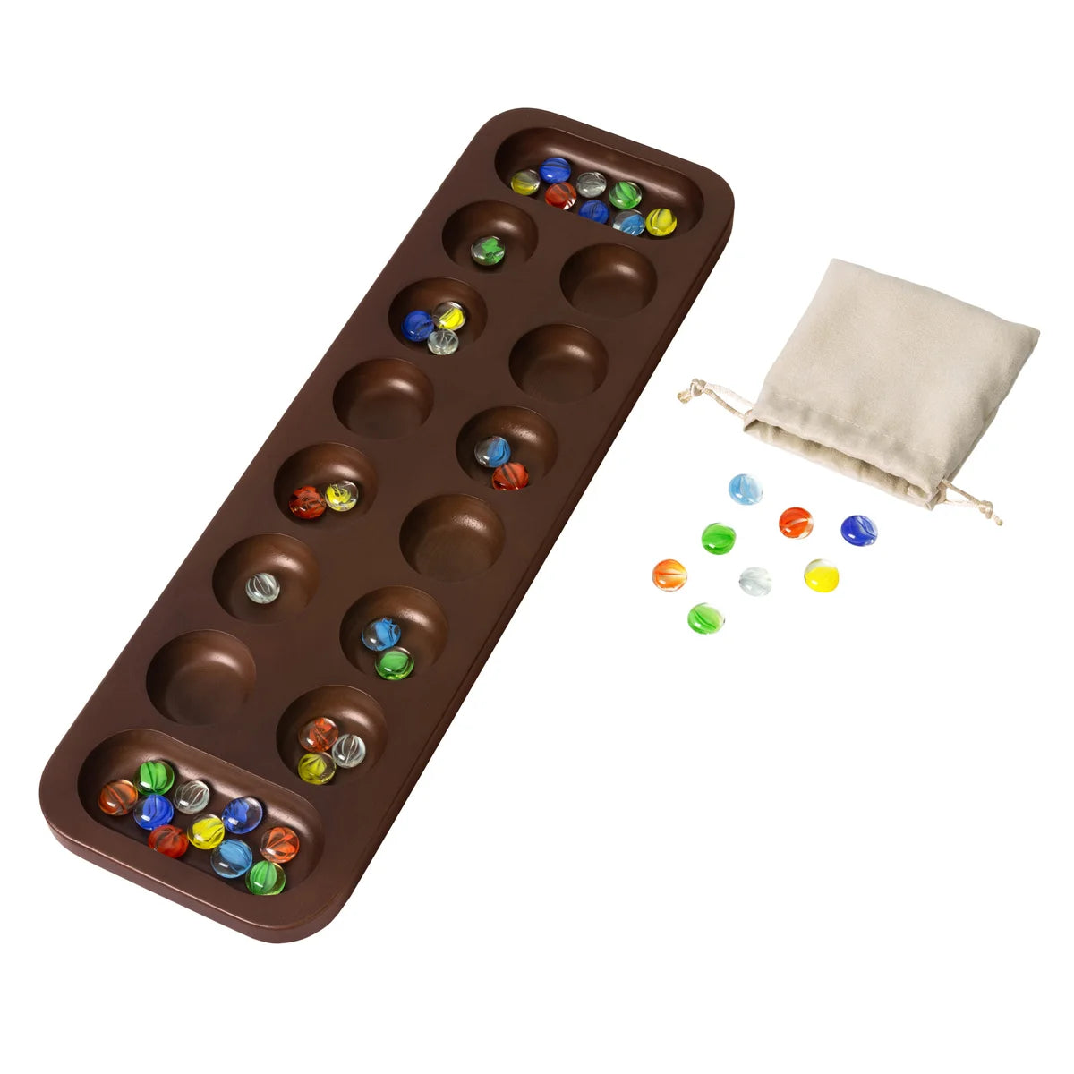 GAME COMPANY - Plateau de Jeu en Bois Massif Mancala-SOLID-WOOD-GAME-BOARD-COSTCO-1785106-2