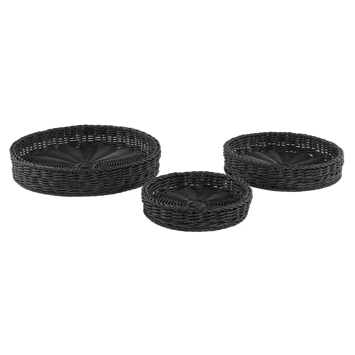 NEATFREAK - Ensemble de 3 Plateaux Tissés à la Main-HANDWOVEN-TRAY-SET-COSTCO-1878105-NOIR-BLACK-PACK