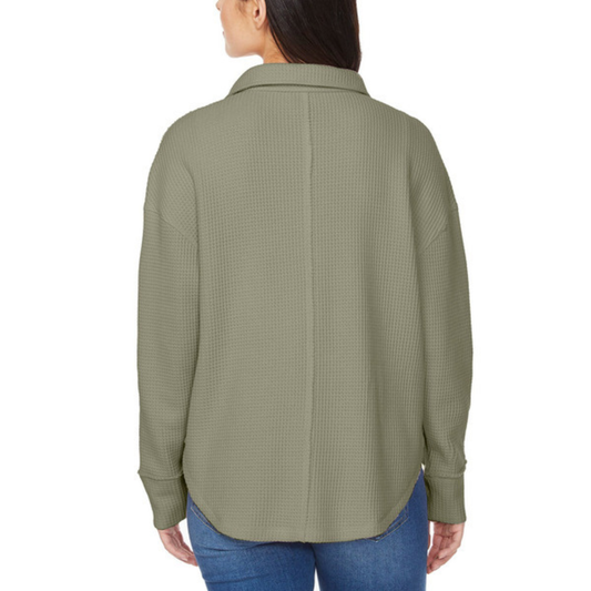 BUFFALO - Haut en Tissu Gaufré et Encolure en V Pour Femme-Womens-V-Neck-Collar-Top-Vert-Green-1913893-1913890