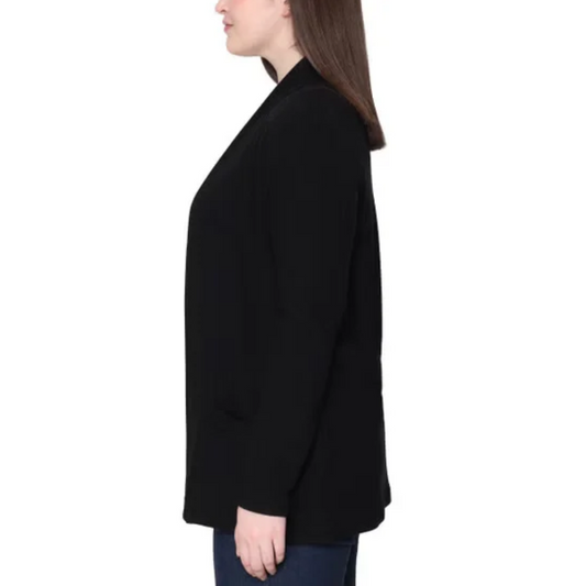 TAHARI – Cardigan ouvert à manches longues pour femme en tricot doux avec poches | TAHARI – Women's soft knit open-front cardigan with pockets