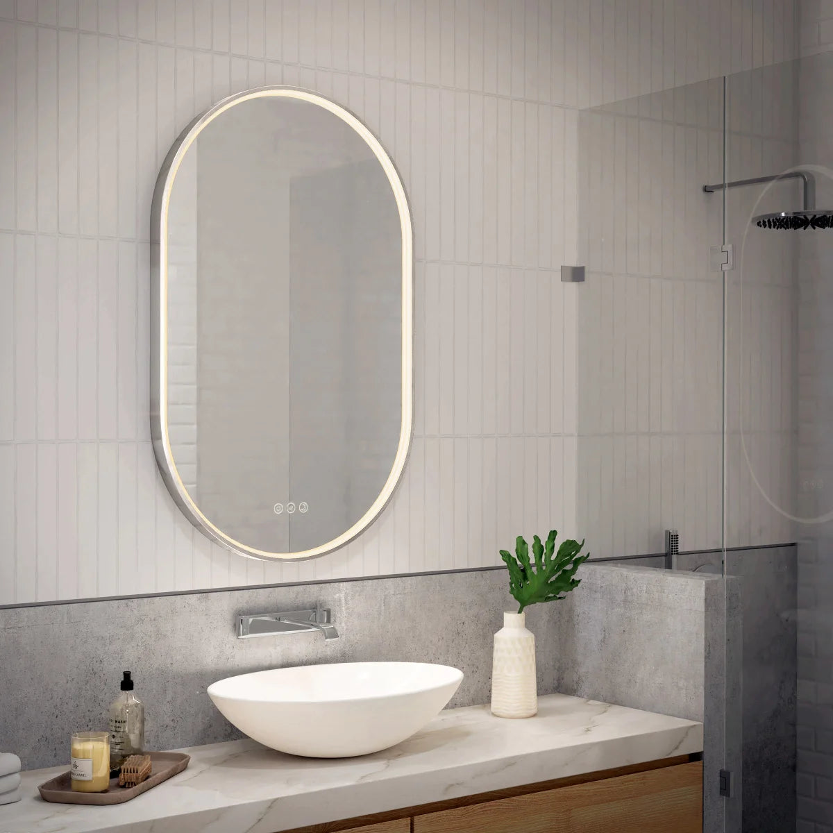 ARTIKA - Miroir à Del avec Fonction Antibuée Royce Oval-Royce Oval Led Wall Mirror with Integrated Defogger-6