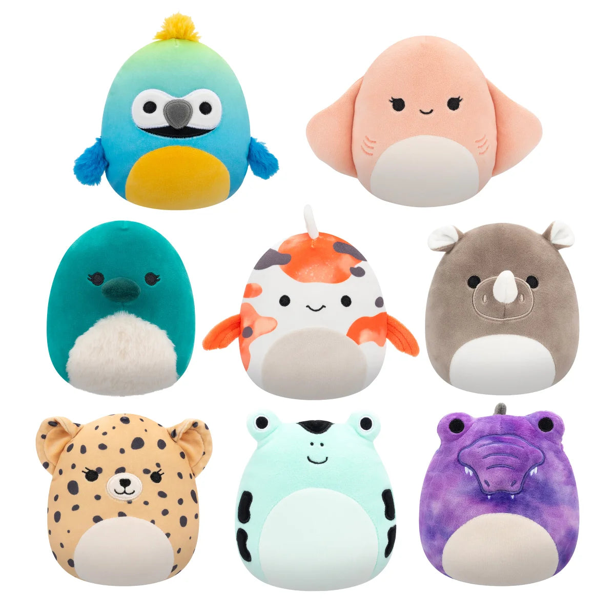 squismallows-ensemble-8-peluches-thématique-animaux exotiques -exotic-animals-pack-plus-toys-costco-1211135-3