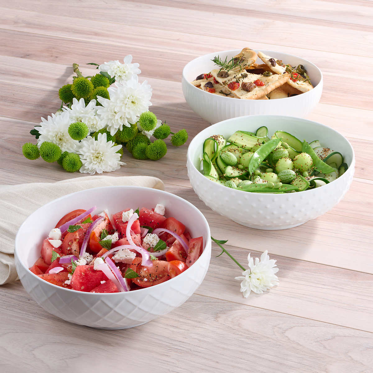 TRUDEAU - Ensemble de 3 Bols de Service en Porcelaine