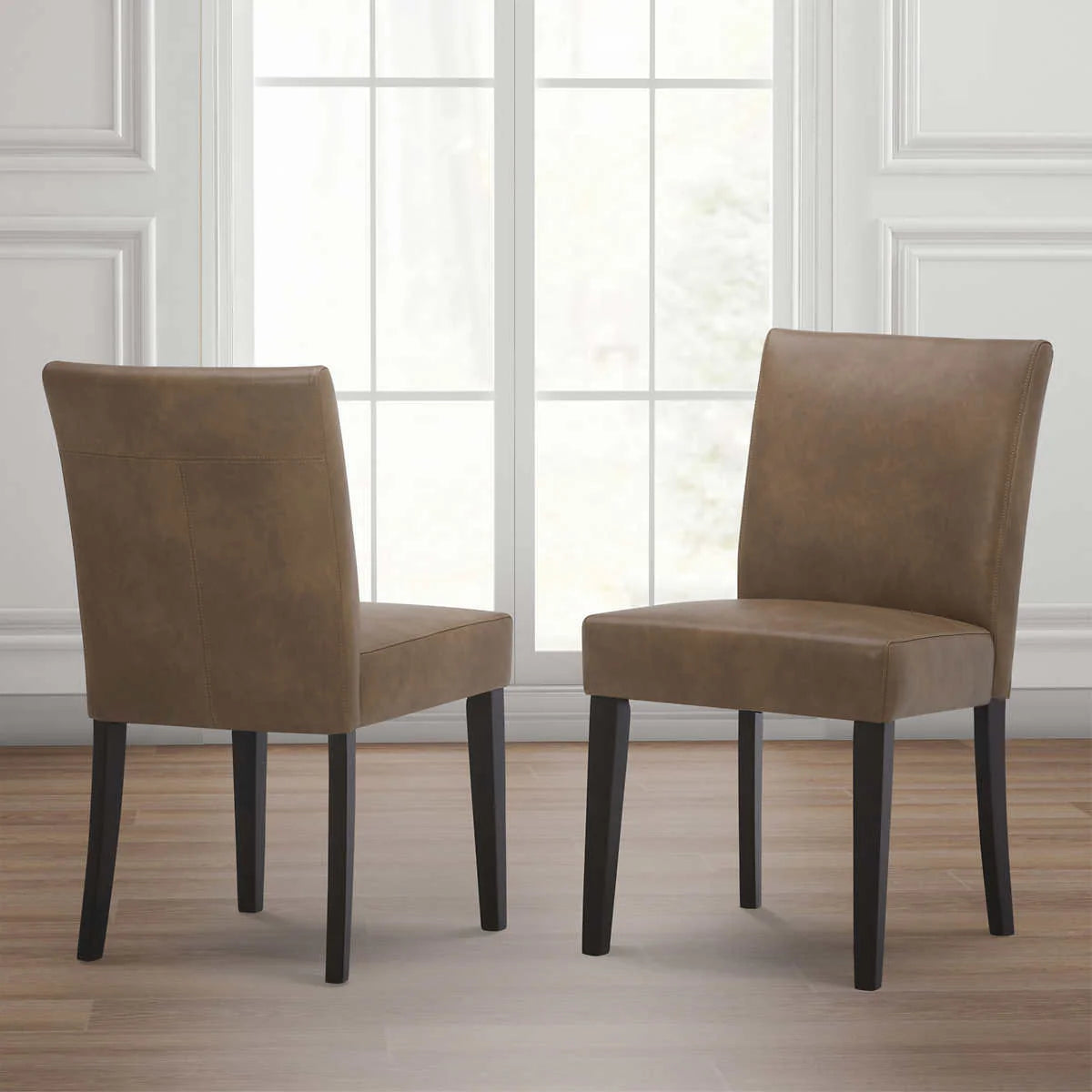 BECKETT - Ensemble de 2 Chaises de Salle à Manger Contemporaine-set-of-contemporary-dining-chair-costco-1635480-brun-brown