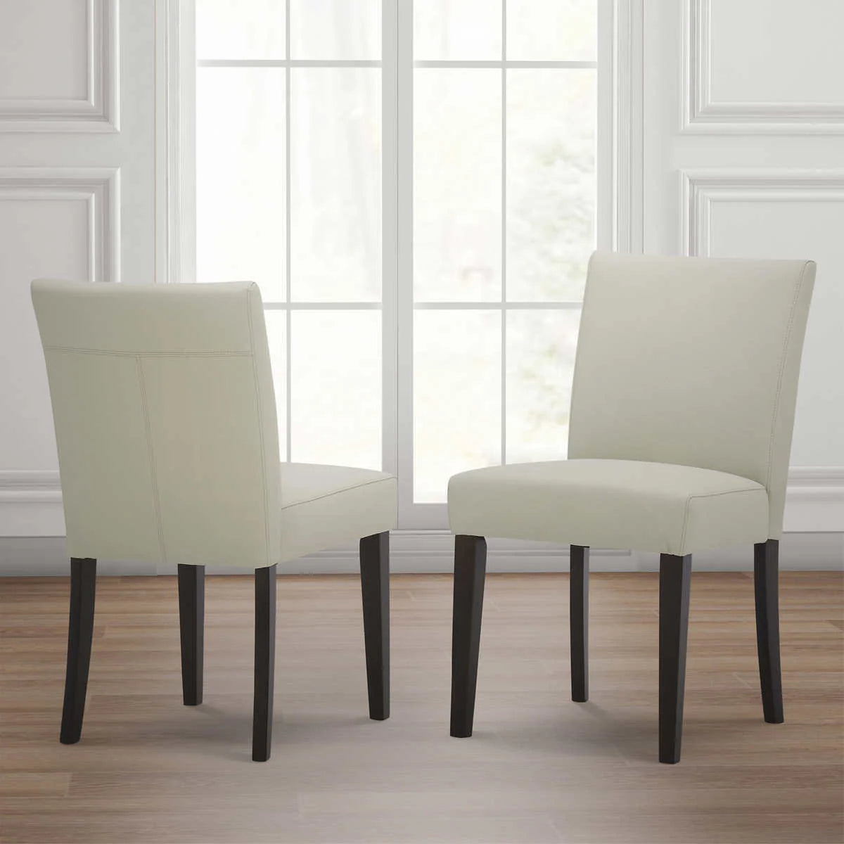 BECKETT - Ensemble de 2 Chaises de Salle à Manger Contemporaine-set-of-contemporary-dining-chair-costco-1635481-cream-crème