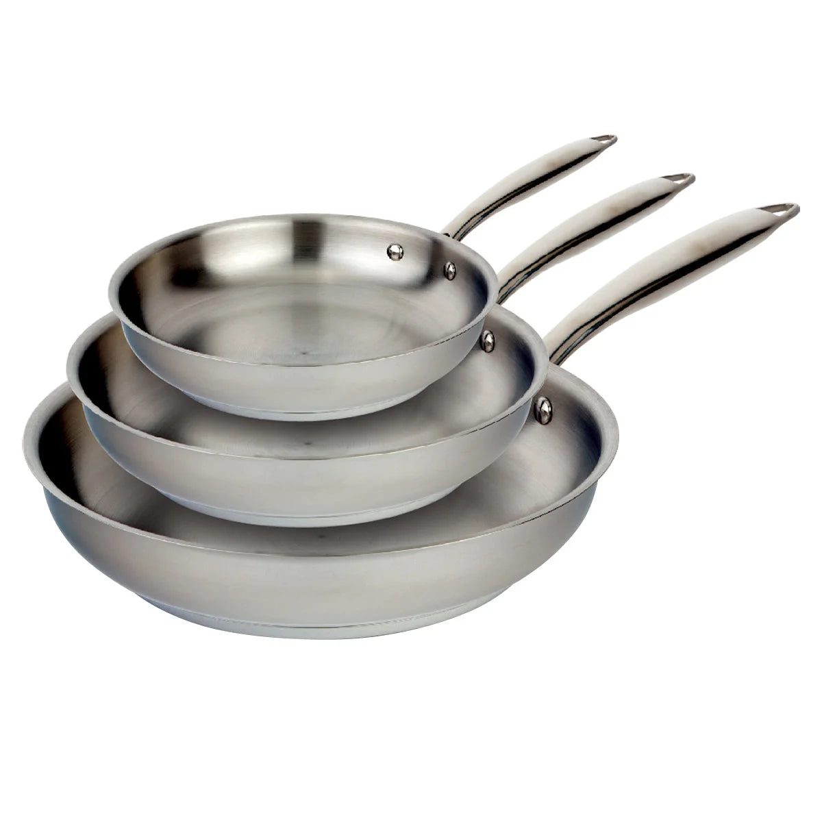 MEYER ACCOLADE - Ensemble de 3 Poêles en Acier Inoxydable-set-of-stainless-steel-pan-set-fry-costco-1801554