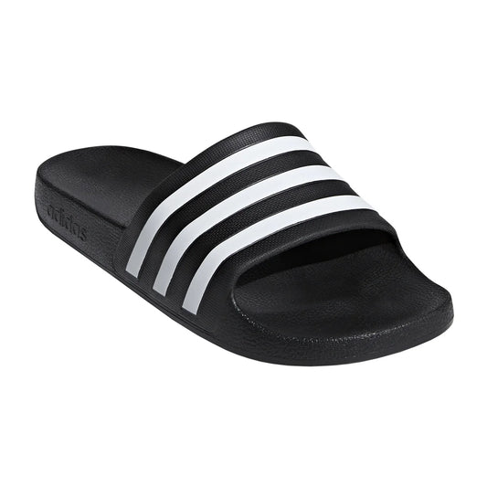 adidas-sandales-pour-homme-dilette-aqua-men's-slide-costco-6731008-f35543-noir-black-white-blanc-stripes-lignes