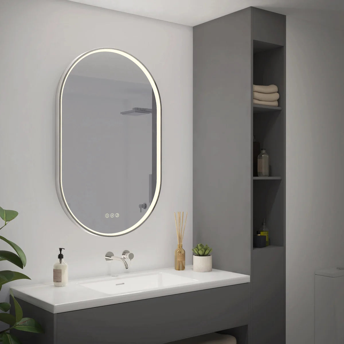 ARTIKA - Miroir à Del avec Fonction Antibuée Royce Oval