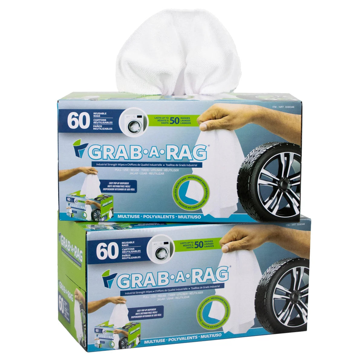 GRAB-A-RAG - Paquet de 60 Chiffons Réutilisables-reusable-rags-pack-costco-3330346