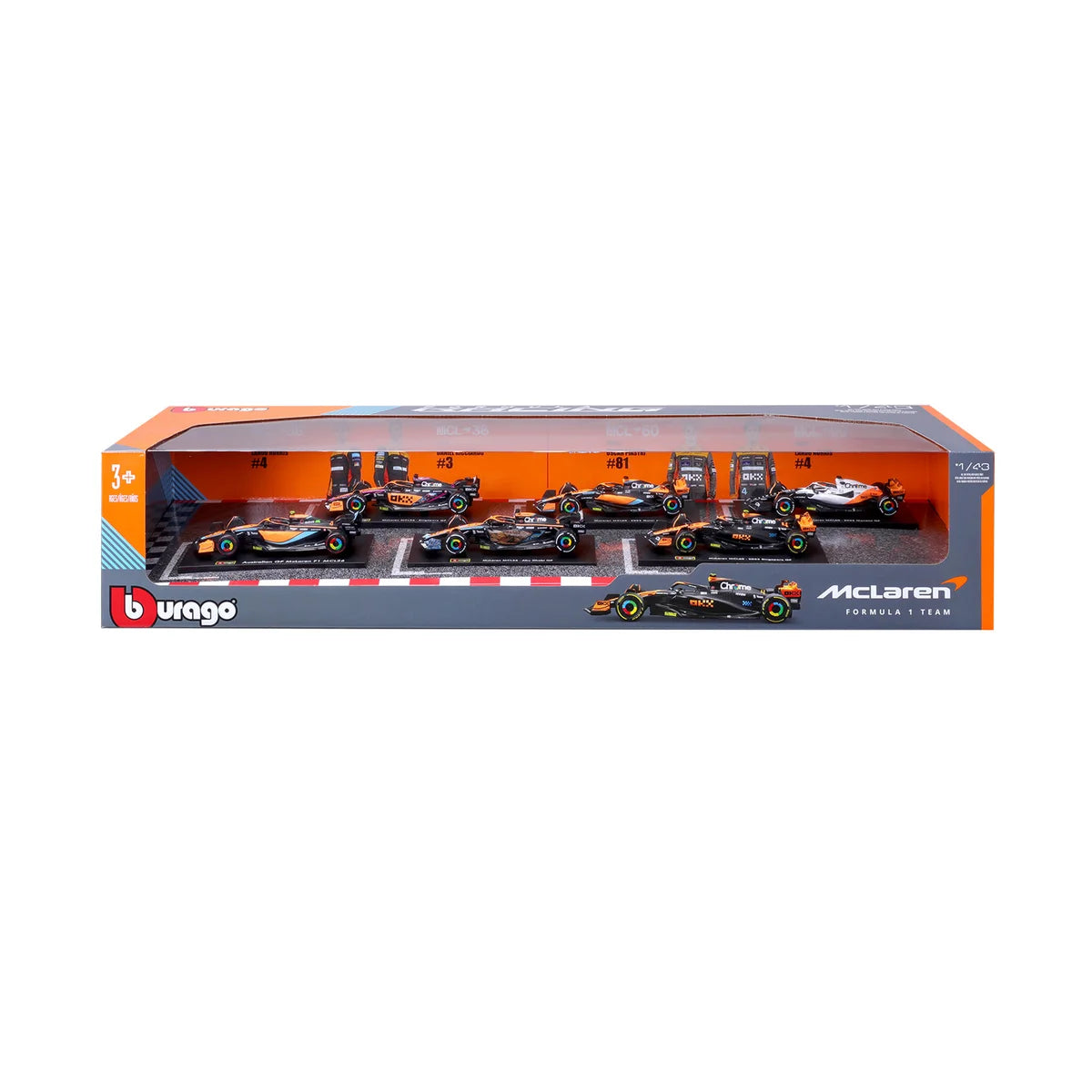 BURAGO - Ensemble de 6 Voitures de Course Formula 1 McLaren-set-cars-race-costco-1601290-orange-2
