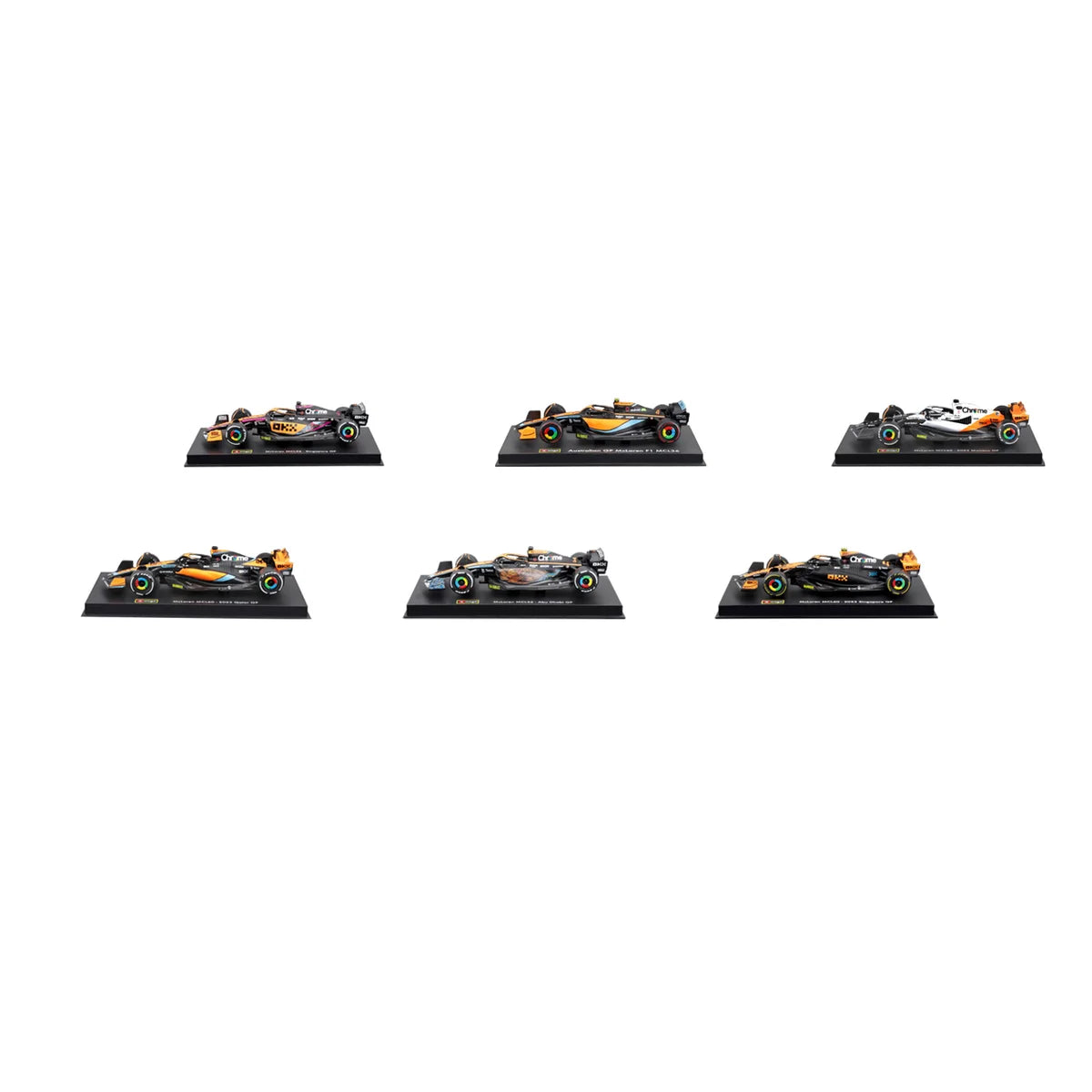 BURAGO - Ensemble de 6 Voitures de Course Formula 1 McLaren-set-cars-race-costco-1601290-orange-3