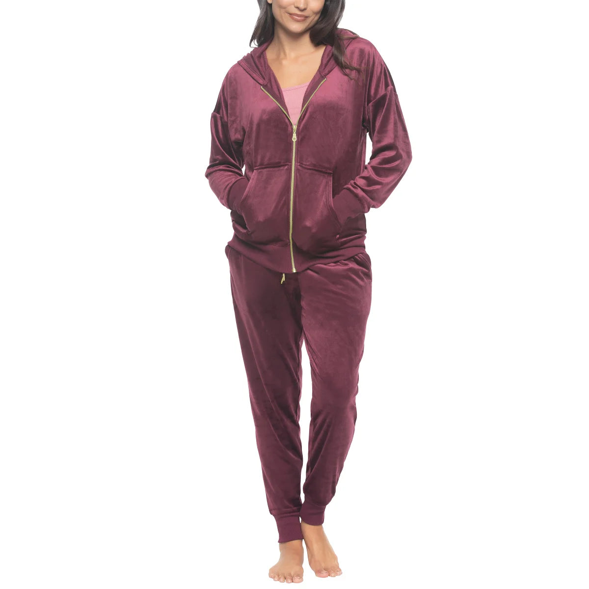 BLACK BOW - Ensemble de Détente en Velours pour Femme, 2 Pièces-women's-velour-lounge-set-costco-1926397-rouge-red